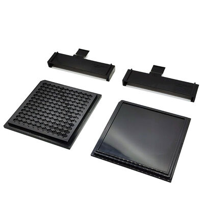 Quadratisch gestaltete ESD IC-Chip-Tray mit hoher Kompatibilität Waffle Pack mit Deckeln und Clips
